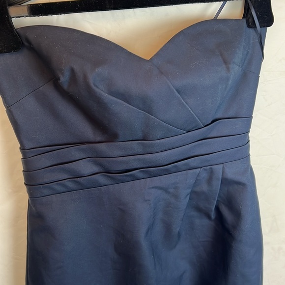 J Crew Raquel 🆕 Sleeveless Party Bridesmaid Dress Navy Blue open shoulders sz.0 - Picture 3 of 16